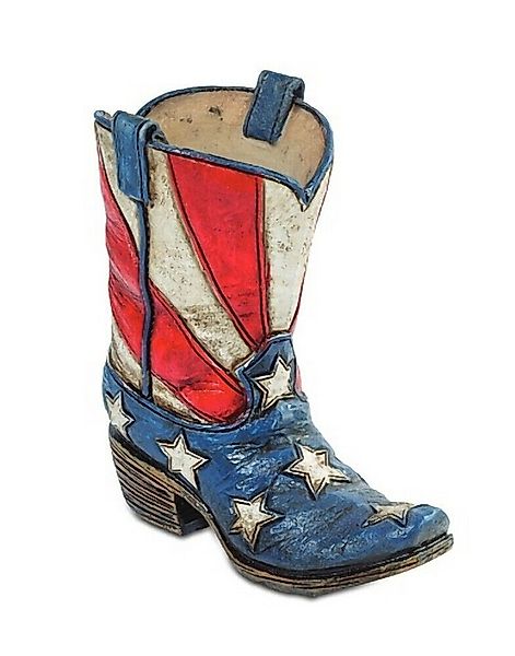 Westernlifestyle Dekofigur Flagge USA Cowboystiefel Stifteköcher Deko-Behäl günstig online kaufen