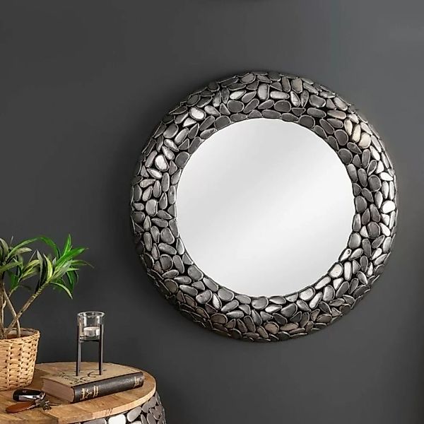 Wandspiegel RAVENNA Silber aus Metallpl?ttchen im Mosaik-Design handgeferti günstig online kaufen