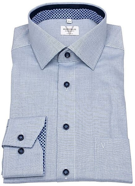 MARVELIS Businesshemd Modern Fit extra langer Arm leicht tailliert bügelfre günstig online kaufen