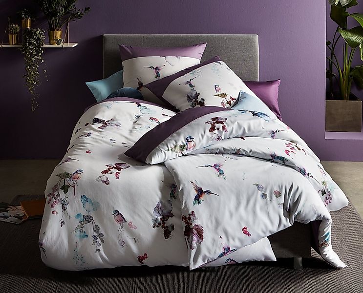 BETTWAESCHE-MIT-STIL Bettwäsche Mako Satin Wende Bettwäsche Kolibri lila, M günstig online kaufen