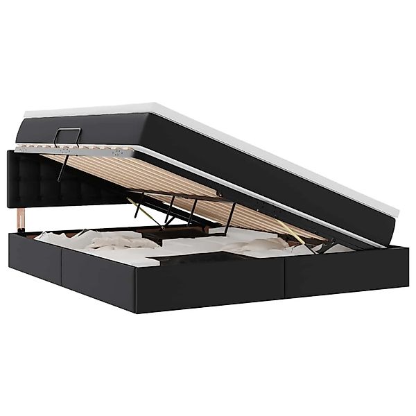 vidaXL Bett mit Stauraum und LED Schwarz 160 x 200 cm Kunstleder 3371037 günstig online kaufen