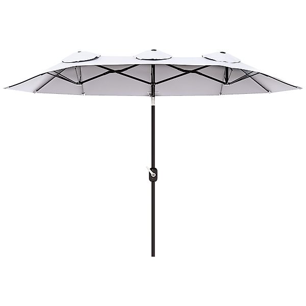 Outsunny Doppelsonnenschirm, 295 x 152 cm neigbar Gartenschirm mit Handkurb günstig online kaufen