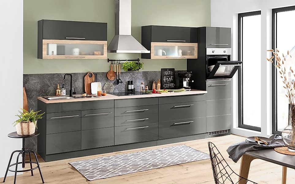 KOCHSTATION Küchenzeile »KS-Wien« Breite 340 cm, wahlweise mit E-Geräten un günstig online kaufen