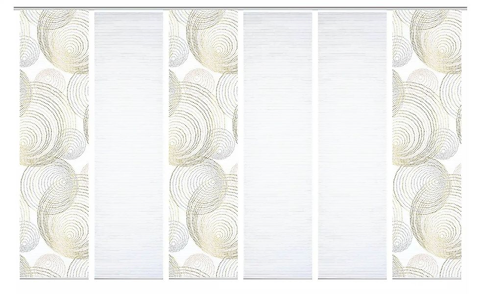 HOME in green Schiebevorhang   ¦ gold ¦ Synthetik ¦ Maße (cm): B: 60 H: 245 günstig online kaufen