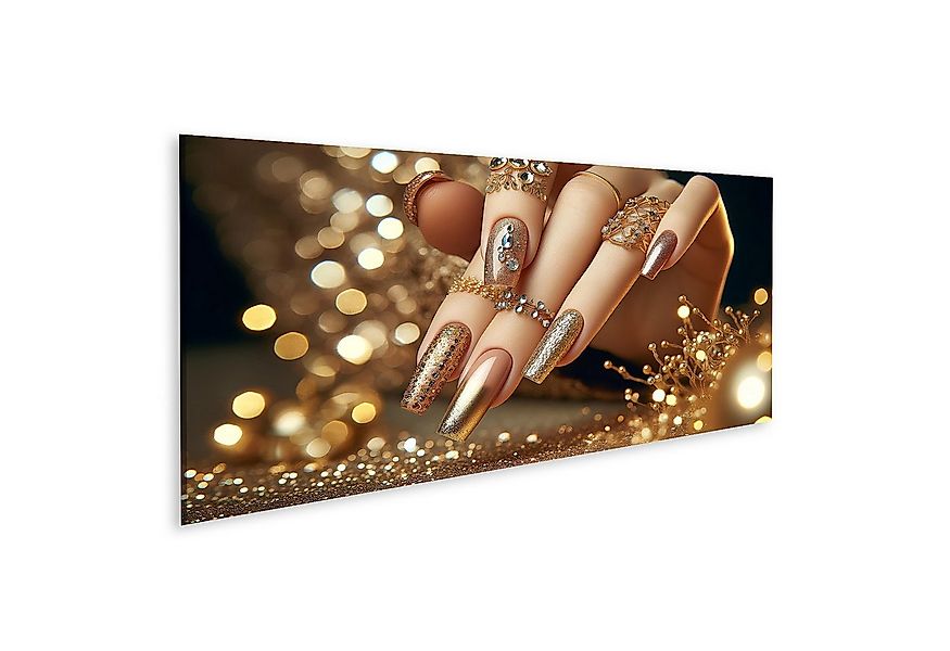 islandburner Leinwandbild Glitzernde Goldpracht Maniküre mit Juwelen Verede günstig online kaufen