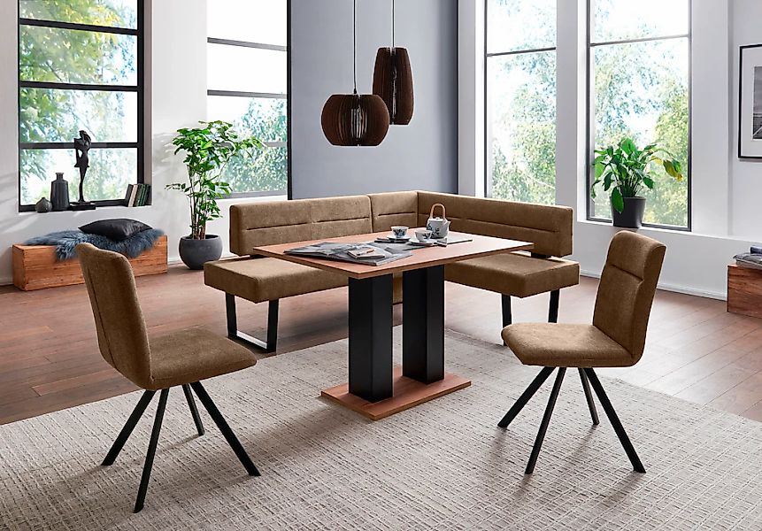 massivline&more Eckbank "Martina" modernes Design, Gestell aus massivem Met günstig online kaufen