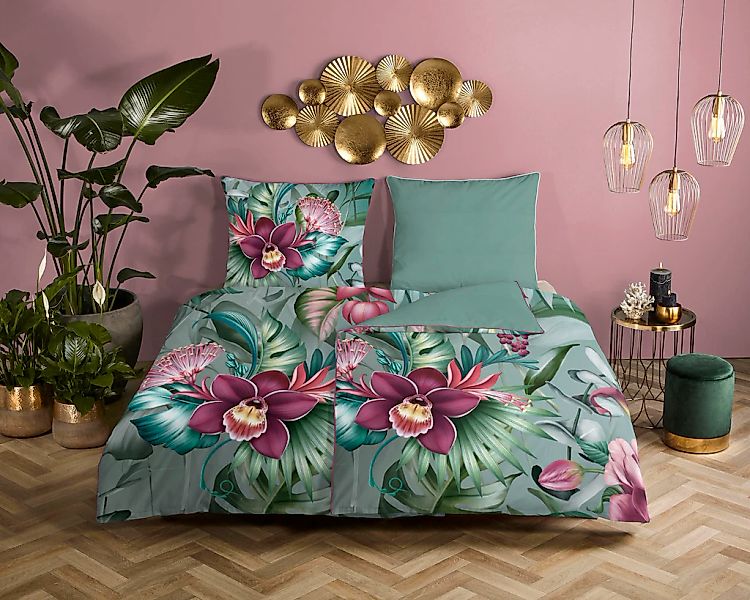 Descanso Wendebettwäsche "Allison" 2 Stk. tlg. Baumwolle, Satin, 135x200, B günstig online kaufen