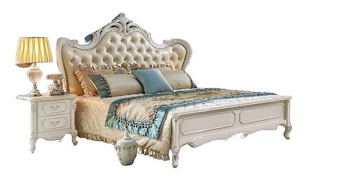 JVmoebel Bett Chesterfield Betten Königliches Palast Echtholz Doppelbett Ba günstig online kaufen