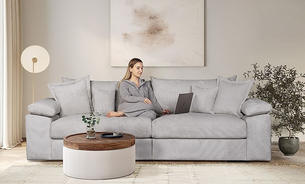 Home affaire Big-Sofa "Soft&Cosy XL - Breite 246 cm", Mega-Sofa, in Cord, F günstig online kaufen