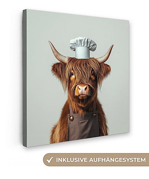OneMillionCanvasses® Leinwandbild Schottischer Highlander - Braun - Hörner günstig online kaufen