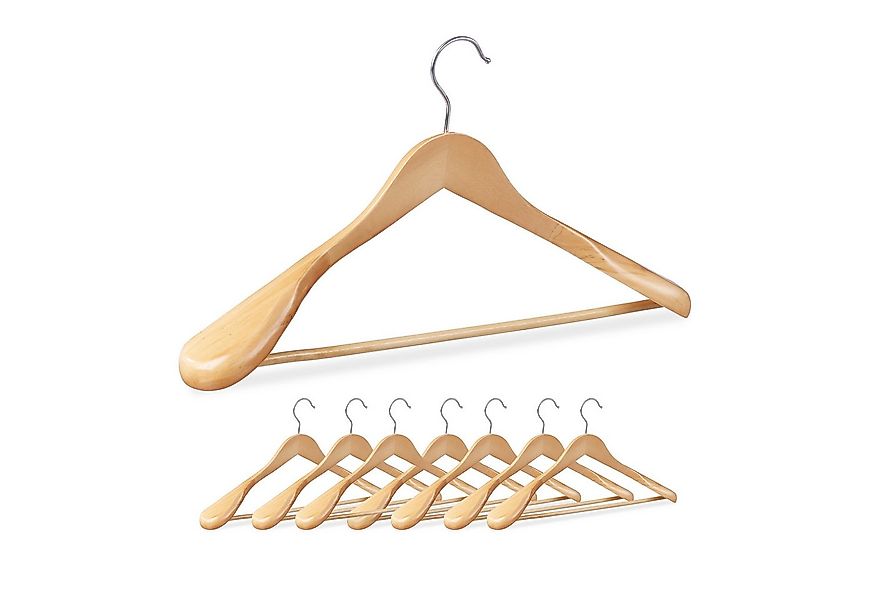 relaxdays Kleiderbügel Anzug Kleiderbügel im 8er Set, (Set, 8-tlg), natur günstig online kaufen