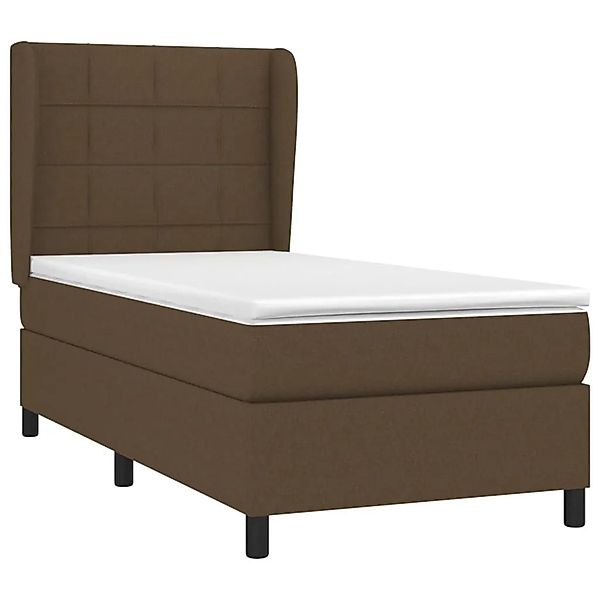 vidaXL Boxspringbett mit Matratze Dunkelbraun 90x190 cm Stoff 3127928 günstig online kaufen