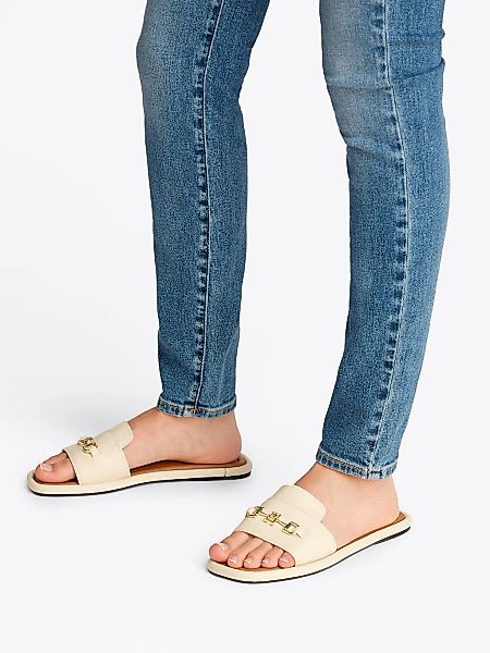 Tommy Hilfiger Pantolette "LEATHER HORSEBIT MULE", Flats, Sommerschuh, Bequ günstig online kaufen