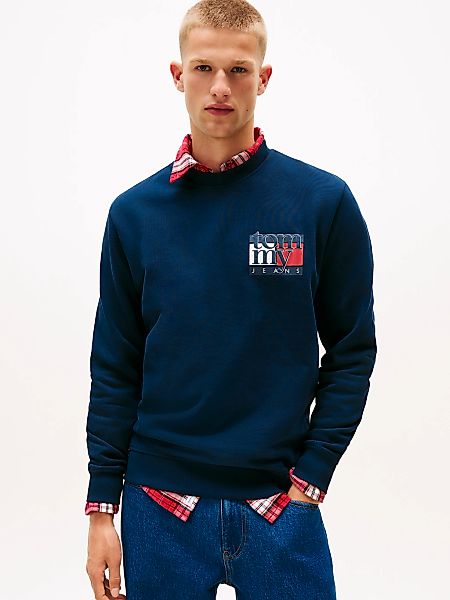 Tommy Jeans Sweatshirt "TJM RWB FLAG", Rundhals, regular fit, Print, Rippbü günstig online kaufen