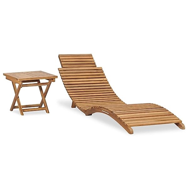 vidaXL Klappbare Sonnenliege mit Tisch Massivholz Teak günstig online kaufen