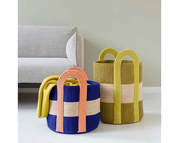 Remember Aufbewahrungskorb COLOMBO Groß aus Baumwollseil, Gelb, Ø 40 x H 58 günstig online kaufen