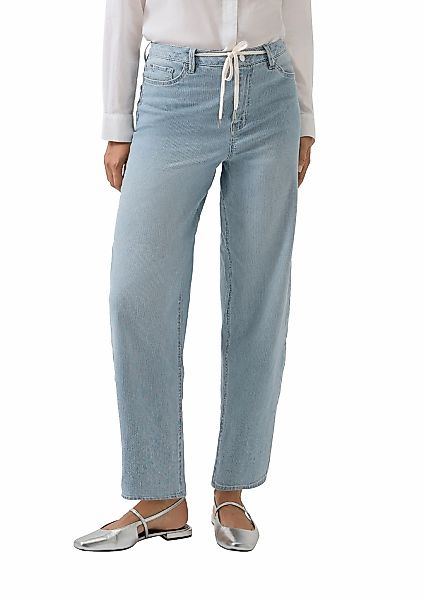 s.Oliver 5-Pocket-Jeans "Barrel Leg" mit feinem Streifenmuster und Bindeban günstig online kaufen
