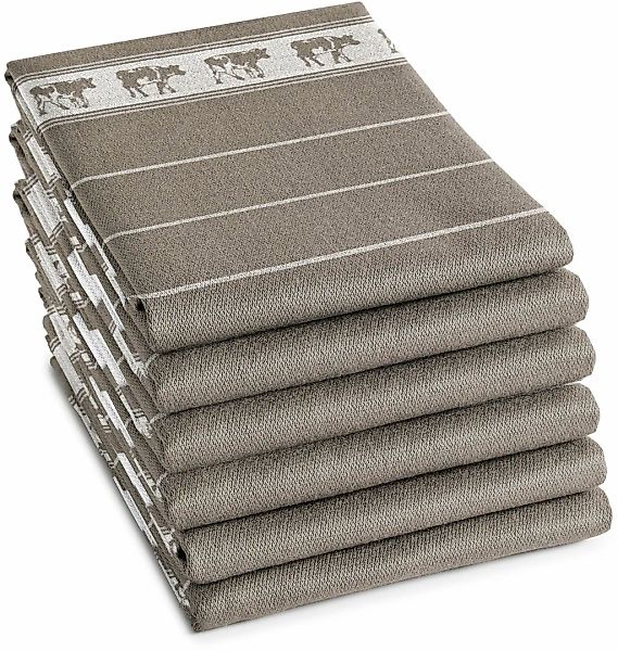 DDDDD Geschirrtuch "DDDDD Schwarz/Bon Geschirrtuch Taupe (6er-Pack)" schnel günstig online kaufen