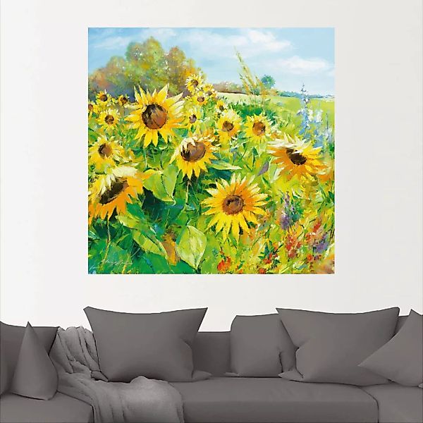 Artland Wandbild »Sommerwiese mit Sonnenblumen«, Blumenwiese, (1 St.) günstig online kaufen