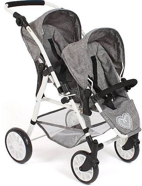 CHIC2000 Puppen-Zwillingsbuggy Twinny, Jeans Grey, mit schwenkbaren Vorderr günstig online kaufen