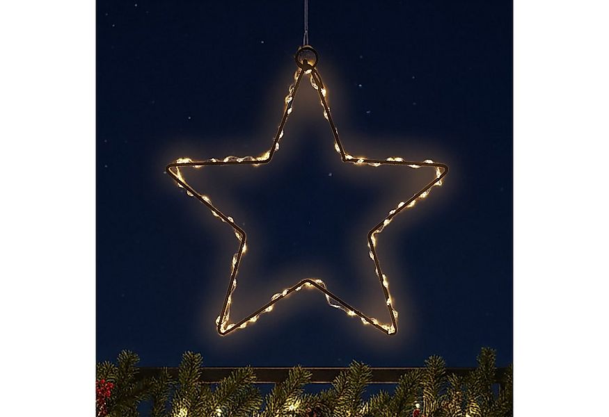 Spetebo LED-Dekofigur Metall Leuchtstern schwarz zum Hängen für Außen (Anza günstig online kaufen