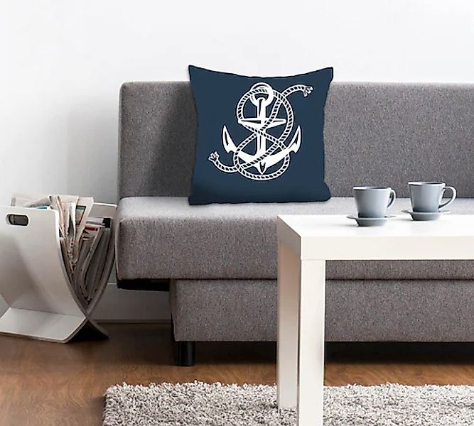queence Dekokissen »Jessica«, Kissenhülle,Anker,Tau,Maritim,Nautisch,Strand günstig online kaufen