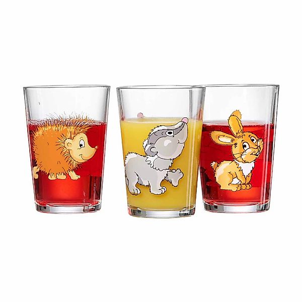 Ritzenhoff & Breker Kinderbecher "Kindergläser Waldtiere 205 ml 3er Set bun günstig online kaufen