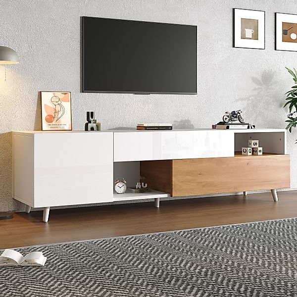 Merax Lowboard mit Hochglanzfront, Fernsehschrank in günstig online kaufen