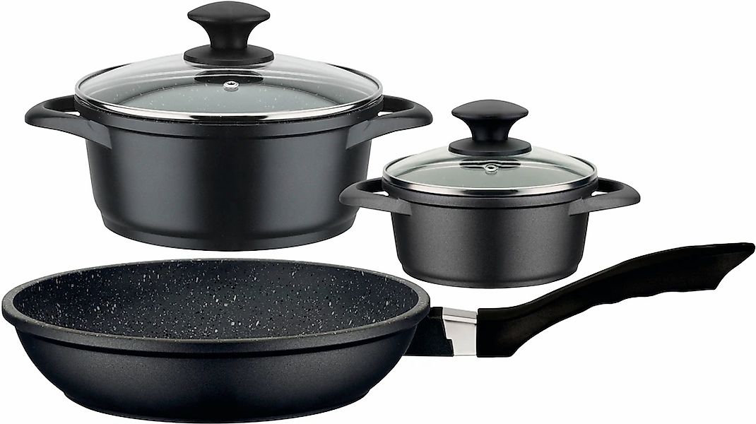 GSW Topf-Set "Gourmet Granit" Set, 1 Kochtopf 16 x H 7,5 cm, 1 Kochtopf 20 günstig online kaufen