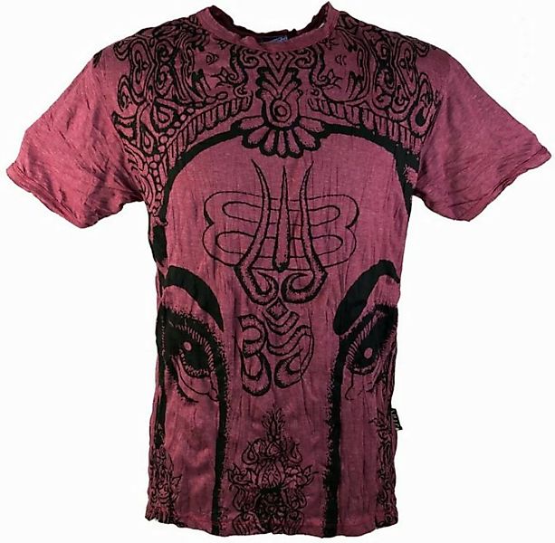 Guru-Shop T-Shirt Sure Herren T-Shirt Ganesh - bordeaux Goa Style, Festival günstig online kaufen