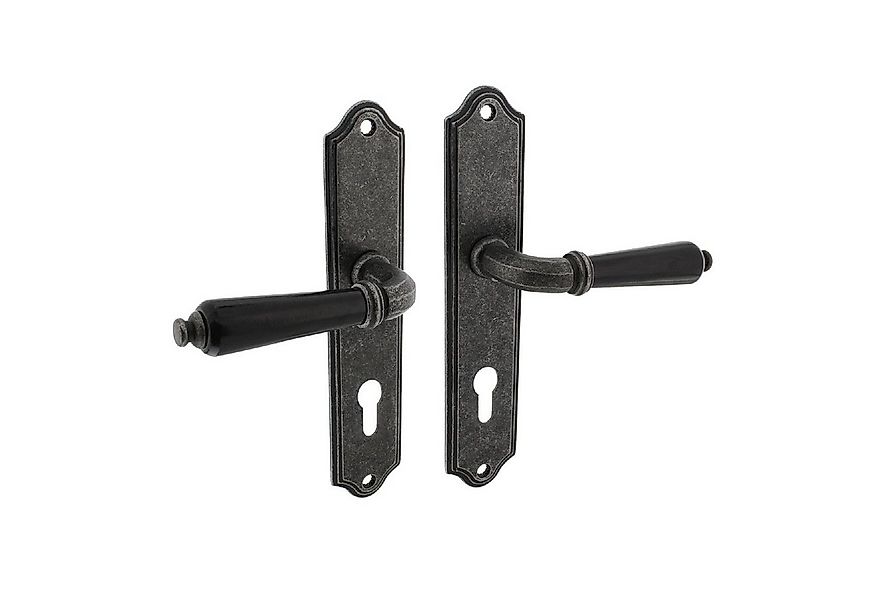 MS Beschläge Türbeschlag Antik Grau Langschild-Türdrücker Griff Schwarz günstig online kaufen