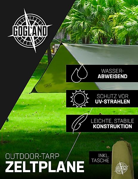 GOGLAND Tarp-Zelt Outdoor UV-Schutz Tarp Zeltplane 300 x 290 cm, wasserabwe günstig online kaufen