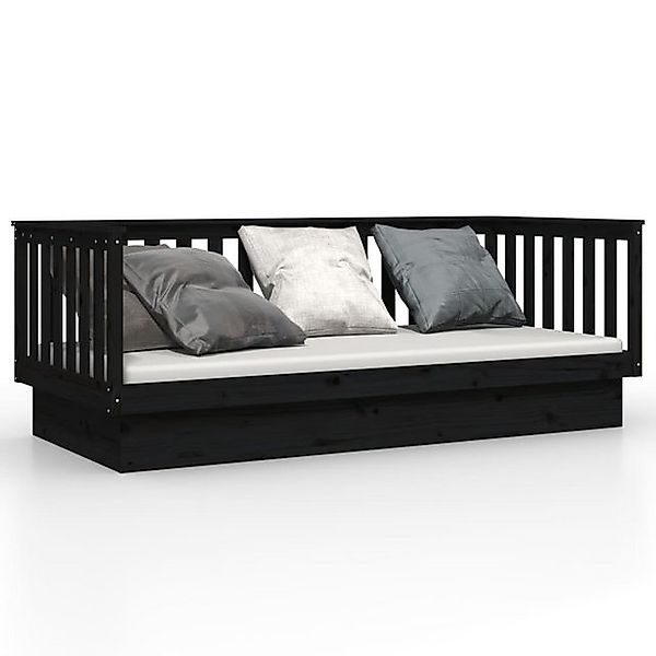 vidaXL Bett, Tagesbett Schwarz 100x200 cm Massivholz Kiefer günstig online kaufen