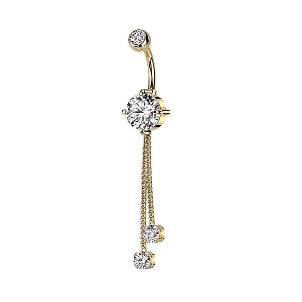 Taffstyle Bauchnabelpiercing Bauchnabelpiercing doppeltem Zirkonia Kristall günstig online kaufen