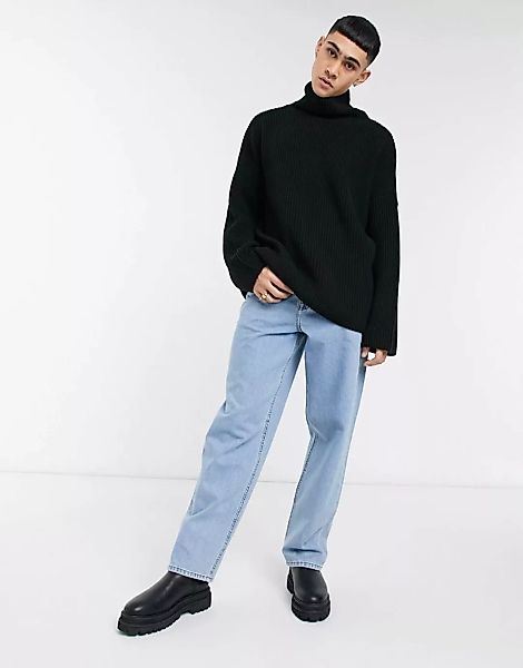 ASOS DESIGN – Baggy-Jeans in heller Stone-Waschung-Blau günstig online kaufen
