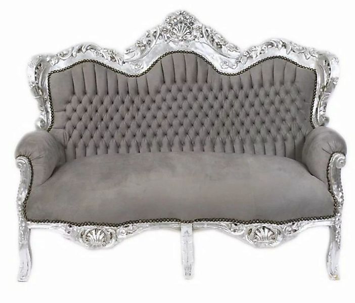 Casa Padrino 2-Sitzer Barock 2er Sofa Master Grau / Silber - Möbel günstig online kaufen