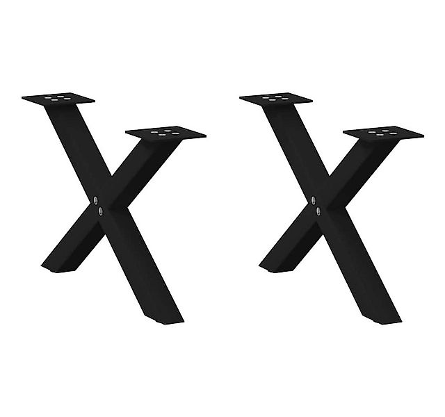 vidaXL Tischbein Couchtischbeine X-Form 2 Stk. Schwarz 60x(30-31) cm Stahl günstig online kaufen