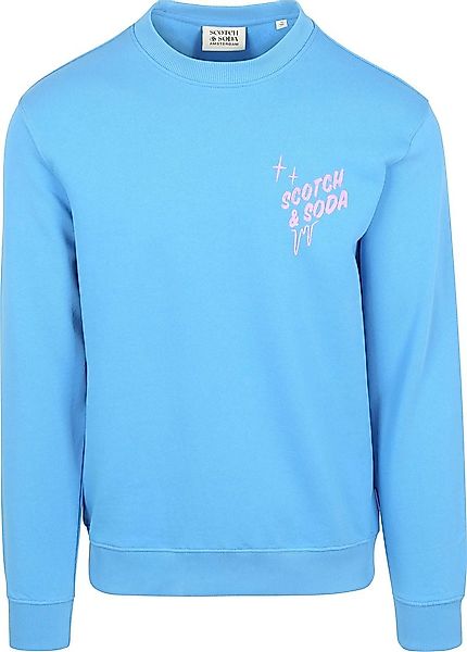 Scotch and Soda Pullover Druck Blau - Größe M günstig online kaufen