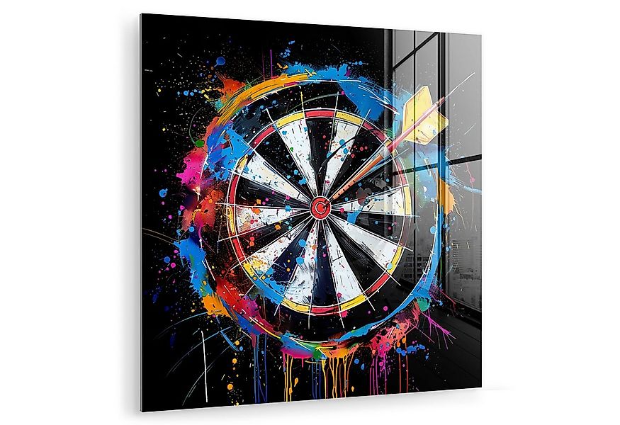 MuchoWow Acrylglasbild Graffiti - Sport - Darts - Dartscheibe, Inkl. Aufhän günstig online kaufen