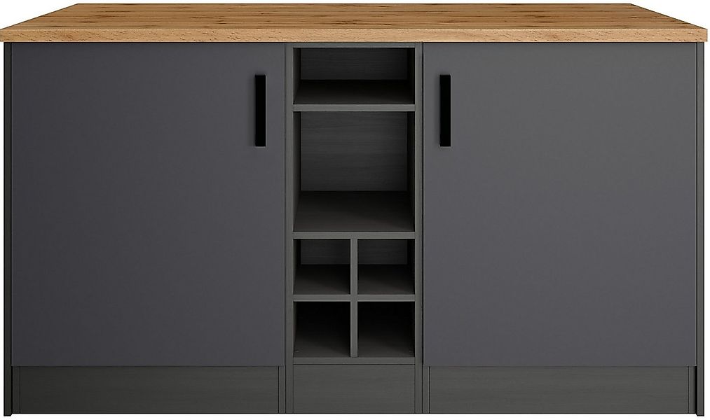 KOCHSTATION Kücheninsel KS-Toronto, Breite 153 cm, MDF-Fronten, Flaschenreg günstig online kaufen
