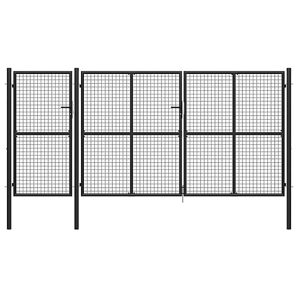 vidaXL Gartentor Stahl 400 x 150 cm Anthrazit 144331 günstig online kaufen