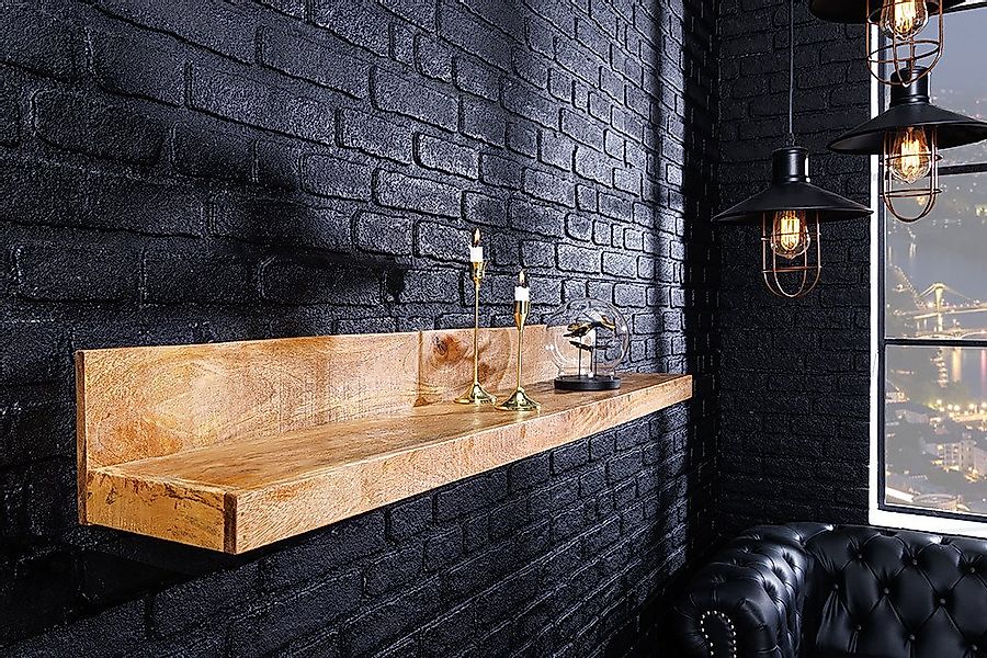 riess-ambiente Wandregal MAKASSAR 80cm natur, Einzelartikel 1-tlg., Wohnzim günstig online kaufen