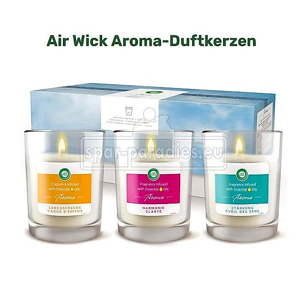 Air Wick Duftkerze Air Wick Aroma-Duftkerzen Set mit 3 Kerzen im Glas günstig online kaufen