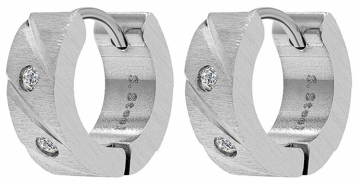 Adelia´s Paar Creolen "Damen Ohrringe – Creole aus Edelstahl mit Strass Ste günstig online kaufen