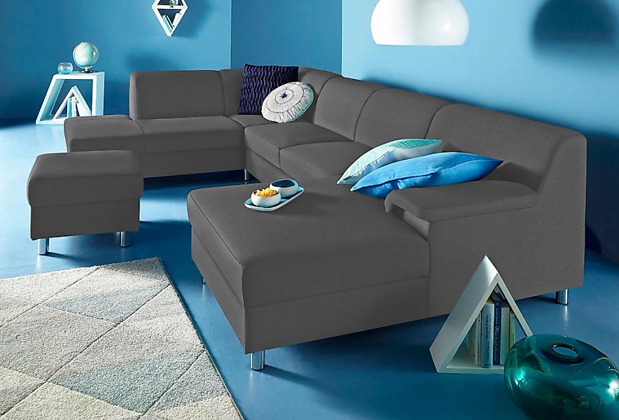 Home affaire Wohnlandschaft "Jamie, zeitloses Design, fester Sitzkomfort, v günstig online kaufen