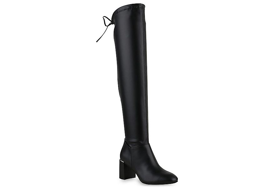 VAN HILL 840522 Overkneestiefel Damen Overknees Stiefel Holzoptikabsatz Lan günstig online kaufen