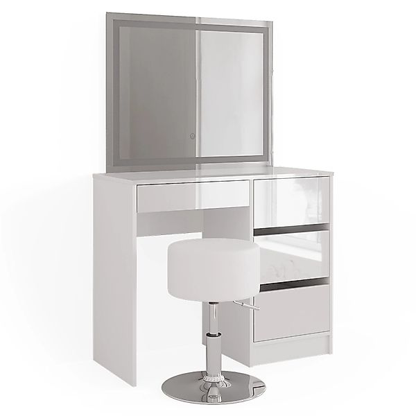 Vicco Schminktisch Sherry, Weiß Hochglanz, 90 günstig online kaufen