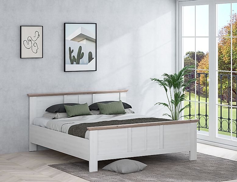 FORTE Bettgestell "Iloppa, klassischer Landhausstil, Belastbarkeit 220 KG", günstig online kaufen