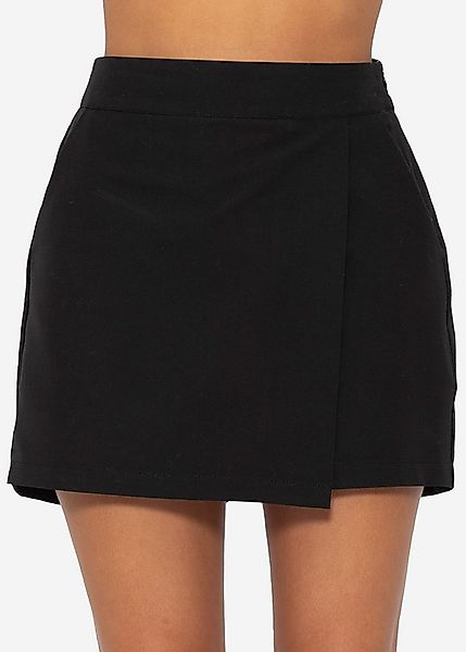 SASSYCLASSY Hosenrock Kurzer Hosenrock mit hohem Bund und Wickeloptik Skort günstig online kaufen