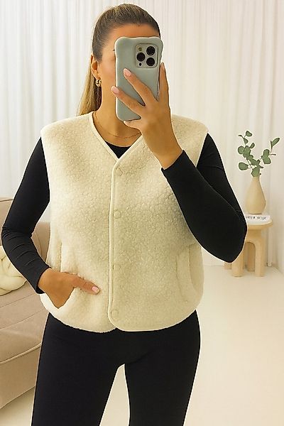 Worldclassca Fellimitatweste Worldclassca Teddy Weste Warm Kuschelig Kurz H günstig online kaufen